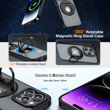 Husa MagSafe iPhone 15 Plus Techsuit Ghost Holder, Albastru Mat - Img 3