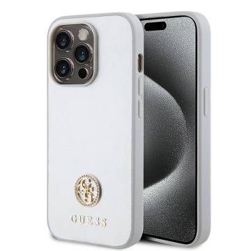 Husa originala Guess iPhone 15 Pro Max Strass Metal Logo GUHCP15XPS4DGPS - Argintiu - Img 1