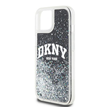 Husa pentru iPhone 15 - DKNY Hardcase Liquid Glitter Big Logo (DKHCP15SLBNAEK) - Black - Img 4