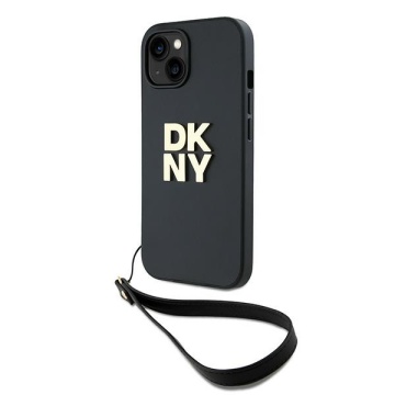 Husa pentru iPhone 15 Plus - DKNY Hardcase Wrist Strap Stock Logo (DKHCP15MPBSWSK) - Black - Img 1