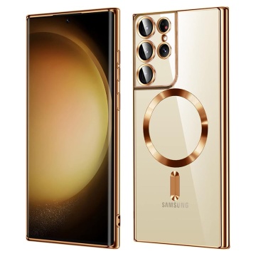 Husa premium Samsung Galaxy S21 Ultra 5G Techsuit Luxury Crystal MagSafe - Auriu - Img 1