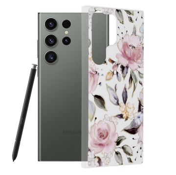 Husa Samsung Galaxy S23 Ultra Techsuit Marble, Chloe White - Img 1