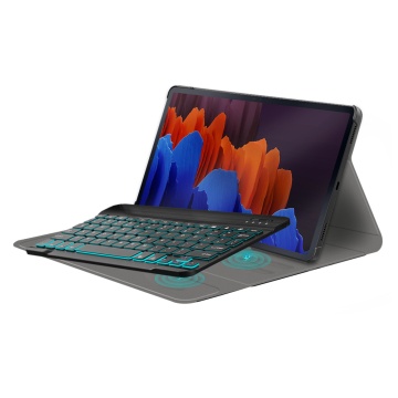 Husa Samsung Galaxy Tab S7 Plus 12.4 T970/T976 cu tastatura magnetica wireless RGB Techsuit CozyTab - Negru - Img 3