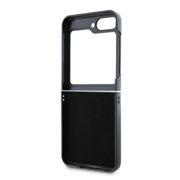 Husa Samsung Galaxy Z Flip6 - DKNY Leather Chequered Pattern Printed Stripes (DKHCZF6PCPTSSK) - Black - Img 3