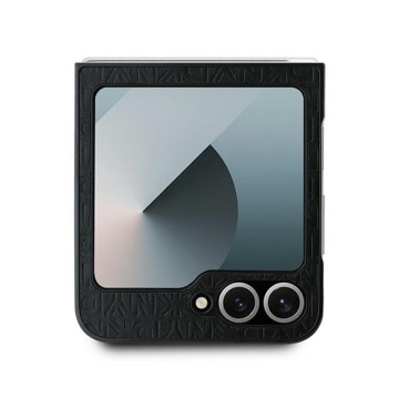 Husa Samsung Galaxy Z Flip6 - DKNY Leather Repeat Pattern Stack Logo (DKHCZF6PSHRPSK) - Black - Img 3