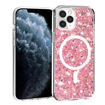 Husa Sparkly Glitter MagSafe - iPhone 11 Pro - Pink - Img 1