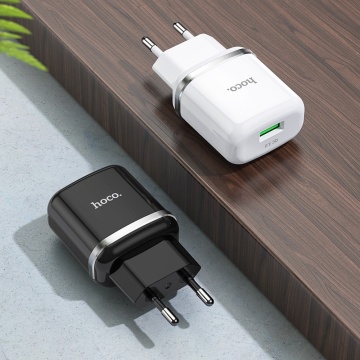 Incarcator priza Fast Charging USB 18W Hoco N3, negru - Img 5