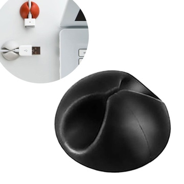Organizator cabluri cu adeziv pentru birou Techsuit, negru - Img 1