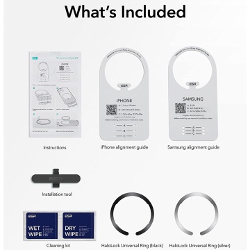 [Pachet 2x] Adaptor incarcare wireless pentru MagSafe ESR HaloLock - Negru/Argintiu - Img 3