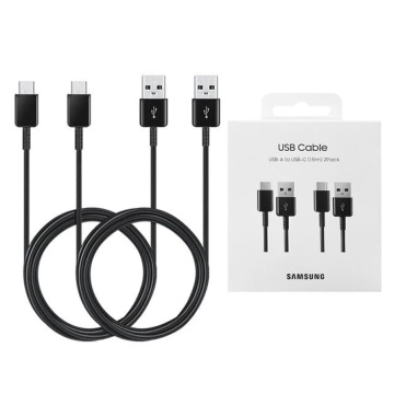 [Pachet 2x] Cablu Samsung original USB la Type-C, EP-DG930MBEGWW - Negru - Img 1