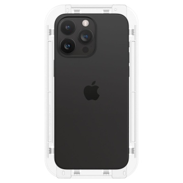 [Pachet 2x] Folie iPhone 15 Pro Max Spigen Glas.tR EZ Fit, Clear - Img 2