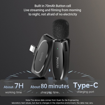 [Pachet 2x] Microfon tip lavariera wireless Yesido KR15 - Negru - Img 6