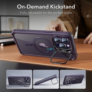 [Pachet 360°] Husa + folie iPhone 14 Pro Max ESR Shock Armor Kickstand HaloLock - Violet - Img 5
