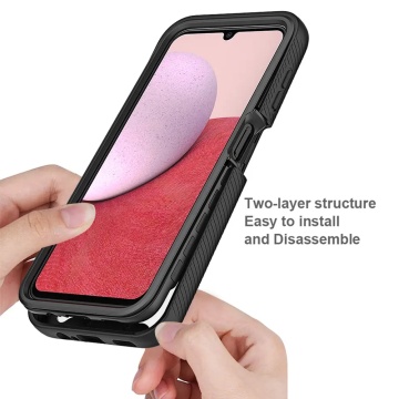 Pachet 360° Husa + folie Samsung Galaxy A14 5G Techsuit Defense - Negru - Img 2