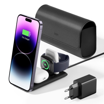 Statie incarcare 3in1 Apple MFi Watch, AirPods, iPhone wireless ESR, Alb - Img 2