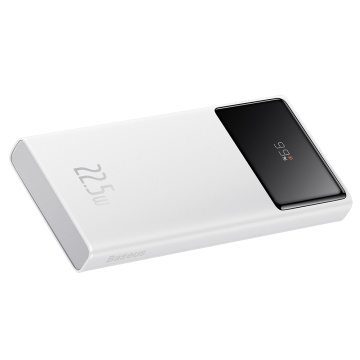 Acumulator Extern 2x USB, Type-C, Micro-USB, 22.5W, 10000mAh + Cablu Type-C, 3A, 30cm - Baseus Star-Lord (PPXJ100002) - Alb - Img 2