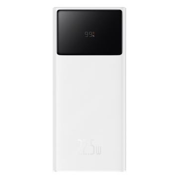 Acumulator Extern 2x USB, Type-C, Micro-USB, 22.5W, 30000mAh + Cablu Type-C, 3A, 30cm - Baseus Star-Lord (PPXJ080102) - White - Img 3