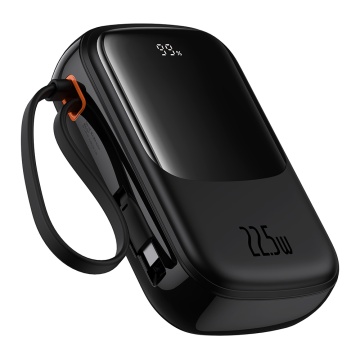 Acumulator Extern Lightning, 2x Type-C, USB, 22.5W, 20000mAh + Cablu Type-C - Baseus Qpow Pro+ (P10067103113-00) - Black - Img 1