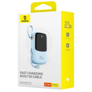 Acumulator Extern Lightning, 2x Type-C, USB, 22.5W, 20000mAh + Cablu Type-C - Baseus Qpow Pro+ (P10067103313-00) - Blue - Img 7