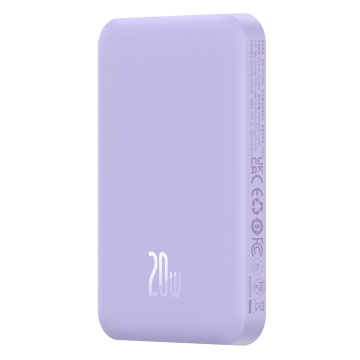 Acumulator Extern Type-C, Incarcare Wireless, 20W, 5000mAh + Cablu Type-C, 30cm - Baseus Mini (P10022107513-00) - Purple - Img 2