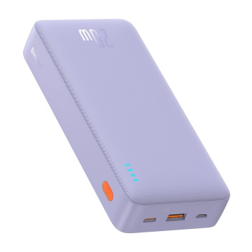 Acumulator Extern USB, Type-C, Micro-USB, 20W, 20000mAh - Baseus Airpow (P10022804513-00) - Purple - Img 1
