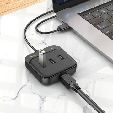 Adaptor multiport Type-C la HDTV, PD100W, USB3.0 Hoco HB36 - Negru - Img 3