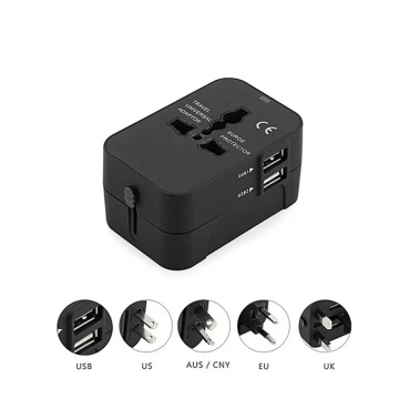 Adaptor priza EU la US, UK, AUS, 2 x USB, Techsuit, HHT202 - Alb - Img 2