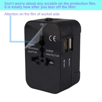 Adaptor priza EU la US, UK, AUS, 2 x USB, Techsuit, HHT202 - Negru - Img 7