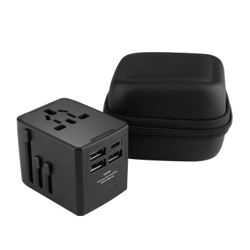 Adaptor priza EU la US, UK, AUS, 3xUSB, Type-C Techsuit, HHT904 - Negru - Img 2