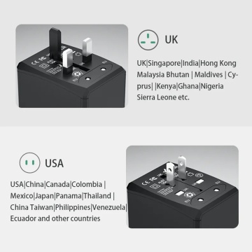 Adaptor priza EU la US, UK, AUS, PD45W, Techsuit, HHT203A - Alb - Img 5
