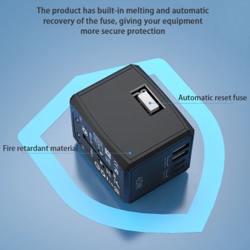 Adaptor priza universal PD45W, 2xUSB, 3xType-C Techsuit, HHT905 - Negru - Img 2