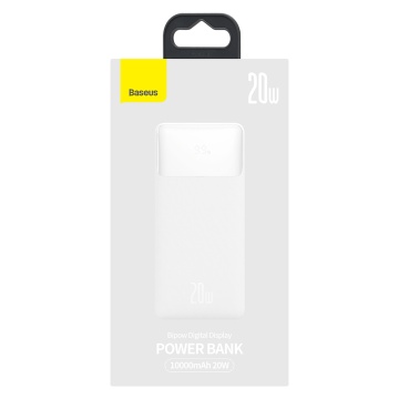 Baterie externa 10000mAh, 20W - Baseus Bipow Digital Display (PPBD050502) - White - Img 7