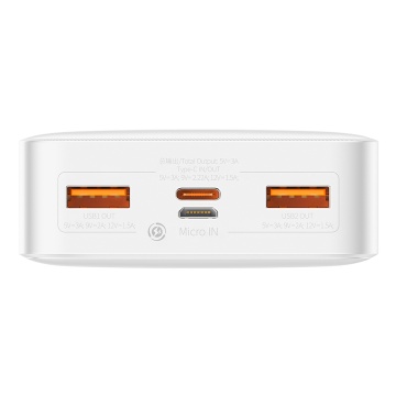 Baterie externa 20000mAh, 20W - Baseus Bipow Digital Display (PPBD050302) - White - Img 3