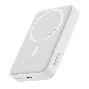 Baterie Externa USB-C, MagSafe, 10000mAh, 30W - Baseus Mini (PPCX110202) - White - Img 1