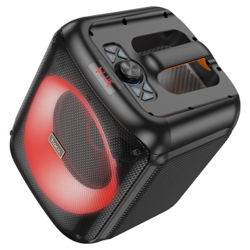 Boxa karaoke cu microfon portabila Bluetooth RGB Hoco HA1 - Negru - Img 4