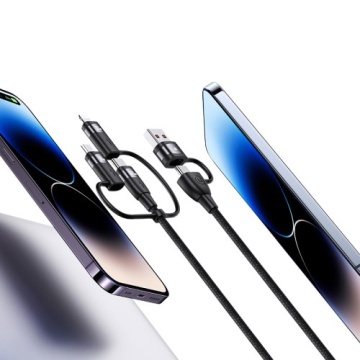Cablu 6in1 Apple, Micro-USB, tip C PD100W Usams U85, mov, US-SJ645 - Img 2