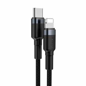 Cablu date Type-C, Lightning Baseus, 18W, 1m, CATLKLF-G1 - Negru/Gri - Img 4