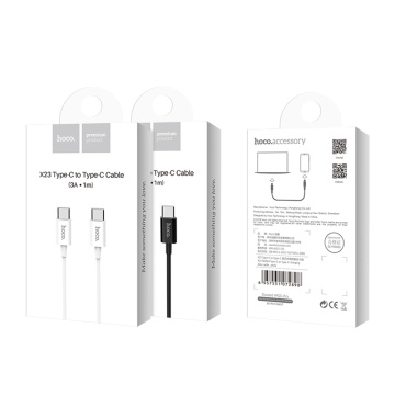 Cablu de date 2x Type-C Fast Charging 3A Hoco X23, 1m, negru - Img 6