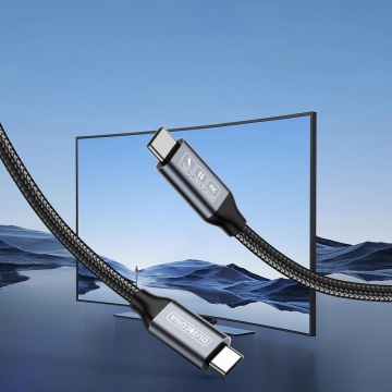 Cablu de date Duzzona (A9) - USB-C la USB-C, 100 W, 1 m - Gri - Img 2
