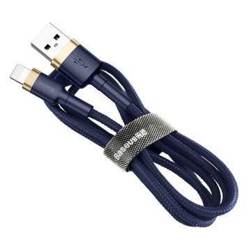 Cablu de date iPhone Baseus, QC3.0, 1.5A, 2m, CALKLF-CV3 - Auriu/Albastru - Img 4