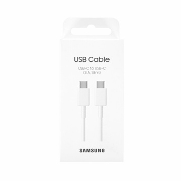 Cablu de date Samsung (EP-DX310JWEGEU) - incarcare rapida de la tip C la tip C 3A, 1,8 m - Alb - Img 7