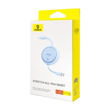 Cablu de date Super Fast Charging PD100W Baseus Free2Draw Mini - Albastru - Img 7