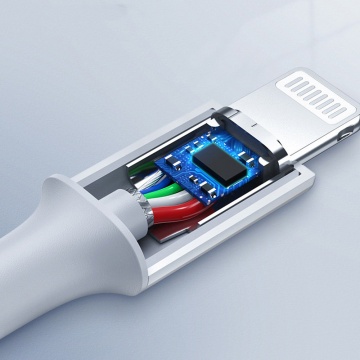 Cablu de Date Type-C la Lightning MFI Ugreen, 2m, 3A, alb, 60749, Alb - Img 5