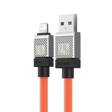 Cablu de date USB la Lightning Baseus, 2.4A, 2m, CAKW000507 - Portocaliu - Img 6