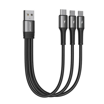Cablu iPhone, 2xtip C JoyRoom, 3.5A, 0.15m, negru, S-01530G10 - Img 1
