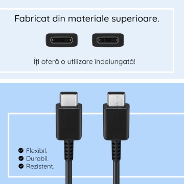 Cablu Samsung tip C original, 3A, 1m, EP-DA705BWEGWW - Negru - Img 7