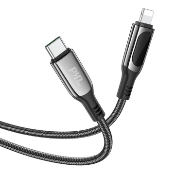 Cablu USB-C la iPhone 20W cu Display LED Hoco S51, 1.2m, negru - Img 2