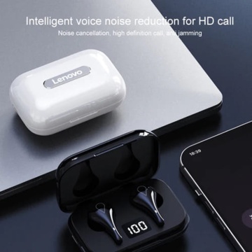 Casti Lenovo wireless (LP3) - Bluetooth 5.0, afișaj LED, IPX5 rezistent la apă - Negru - Img 3