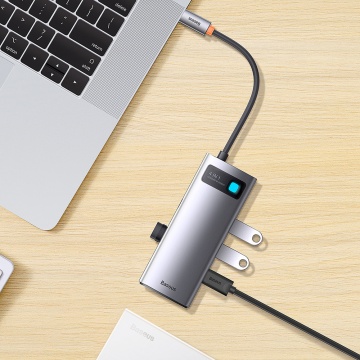 Docking station, hub tip C la 4xUSB, tip C Baseus, WKWG070013 - Gri - Img 4