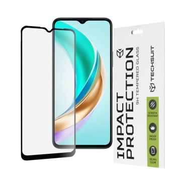 Folie pentru Honor X6b - Techsuit 111D Full Cover / Full Glue Glass / 3D Curved Screen - Black - Img 1